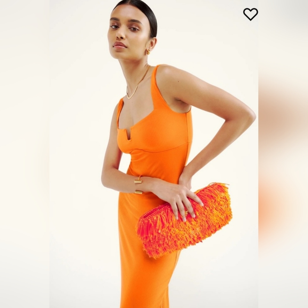 REFORMATION Lillee Knit Dress $148 Color: Citrus- M